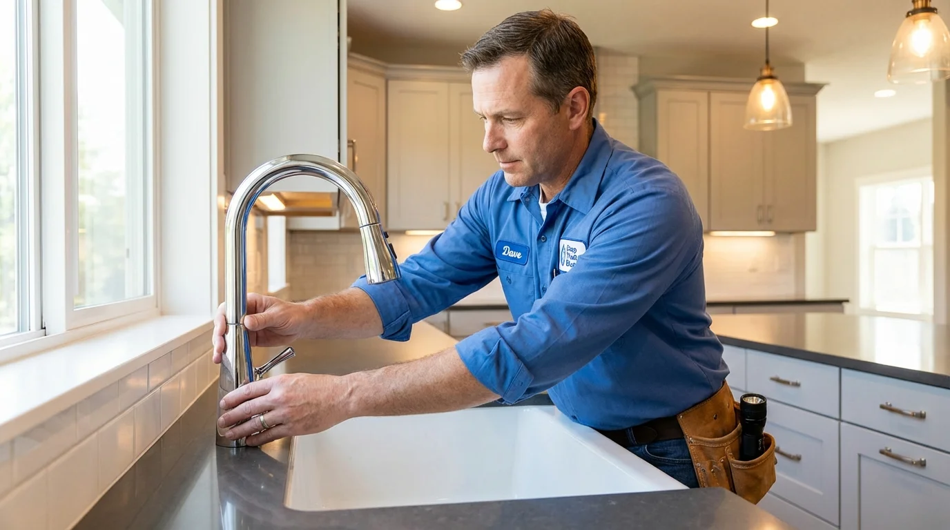 Kitchen faucet installation by Johns Plumbing LLC in Chadwicks